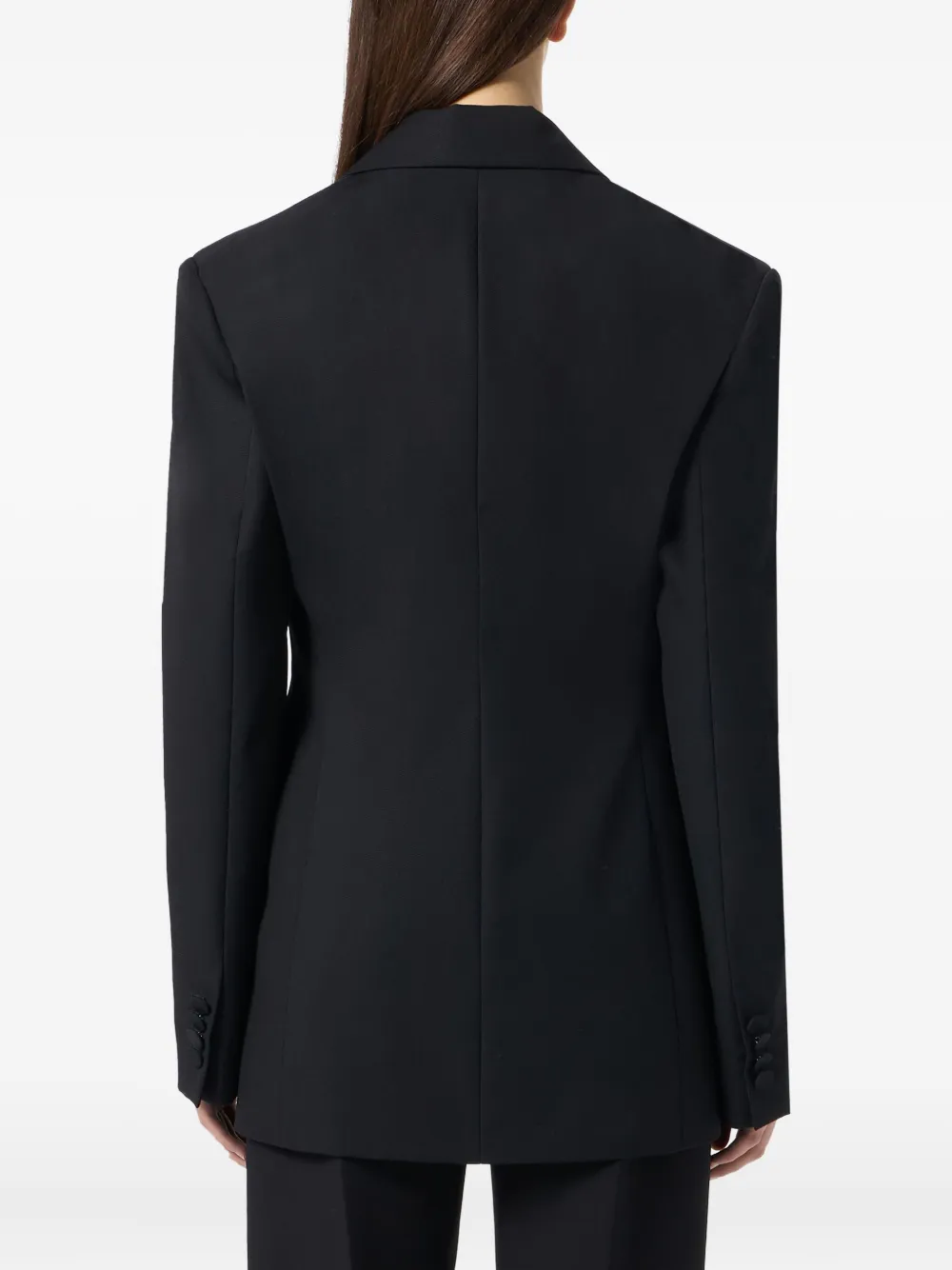 Blumarine embroidered-rose blazer Zwart