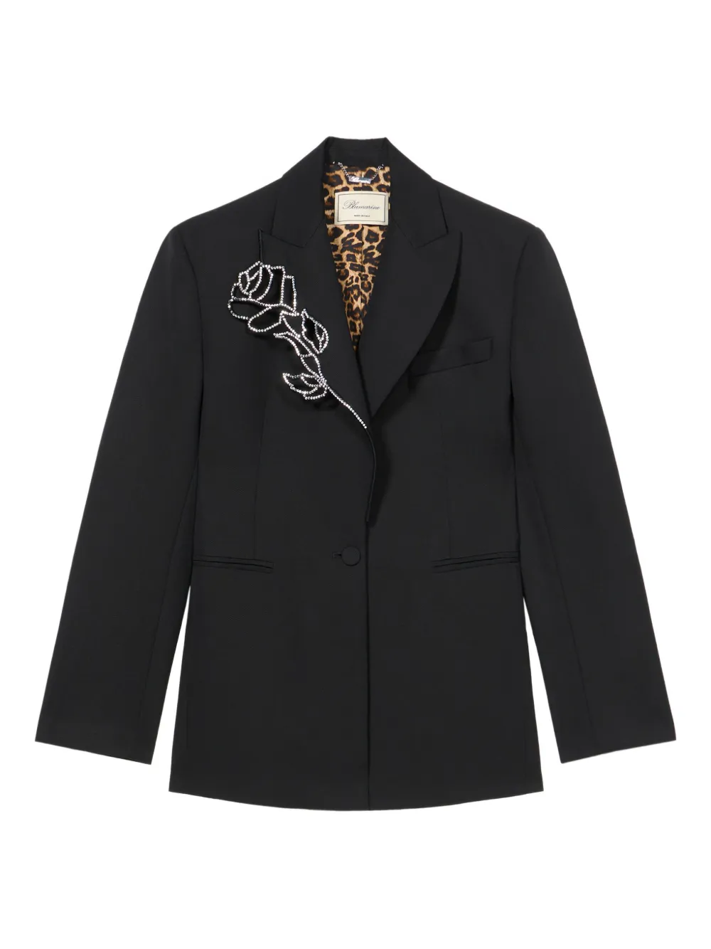 Blumarine embroidered-rose blazer Zwart