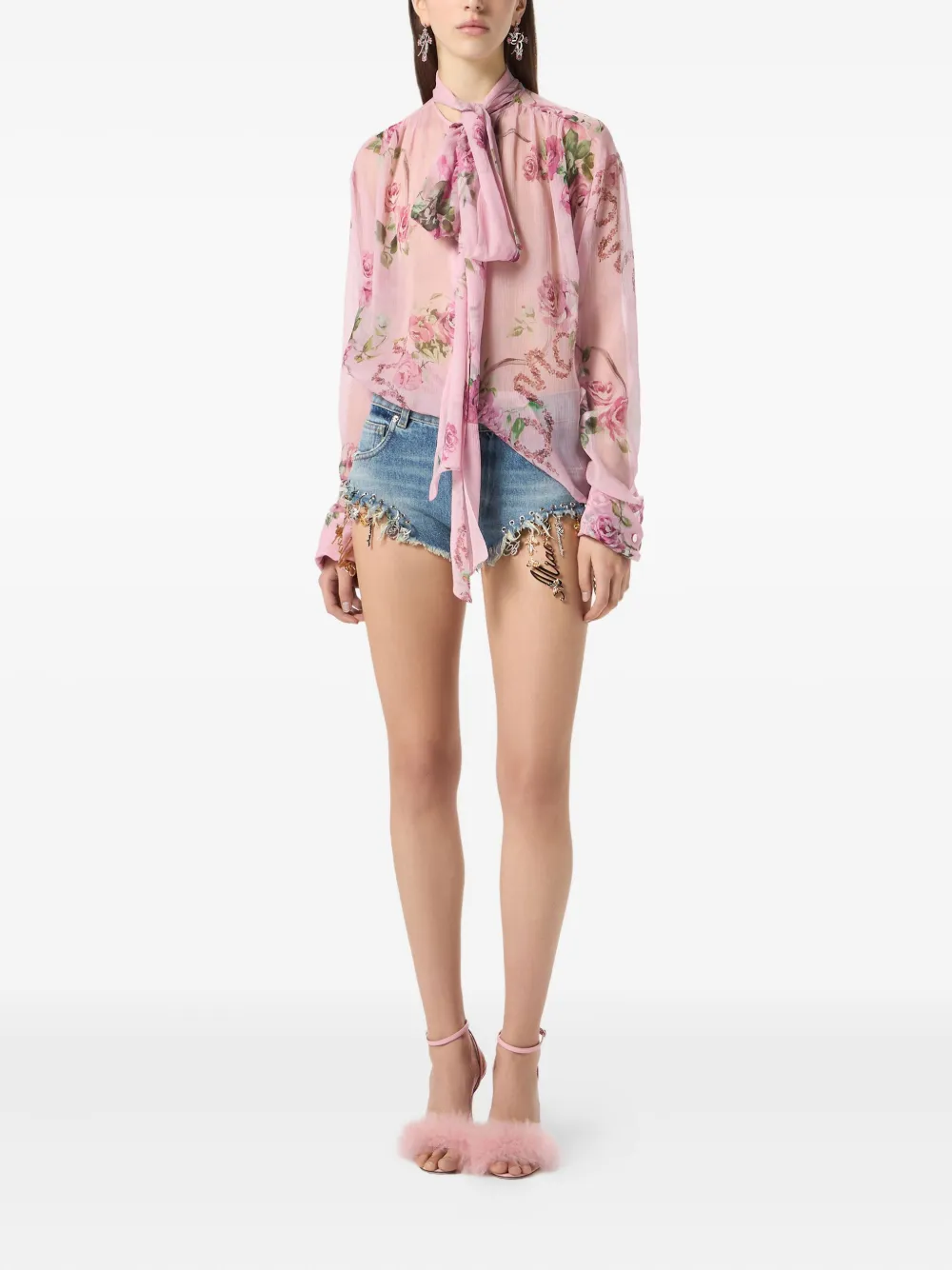 Blumarine Blouse met bloemenprint Roze