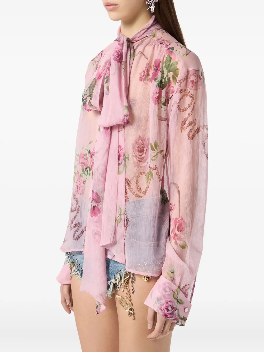 Blumarine Blouse met bloemenprint Roze