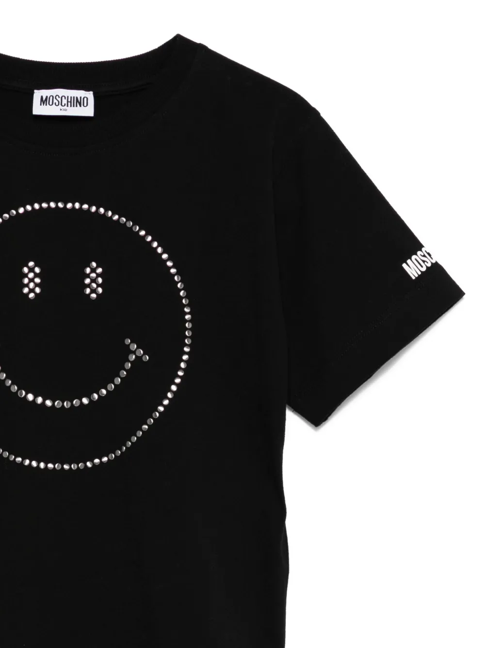 Moschino Kids T-shirt verfraaid met kristallen en smiley face Zwart