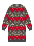Moschino Kids smiley-motif knitted dress - Grey