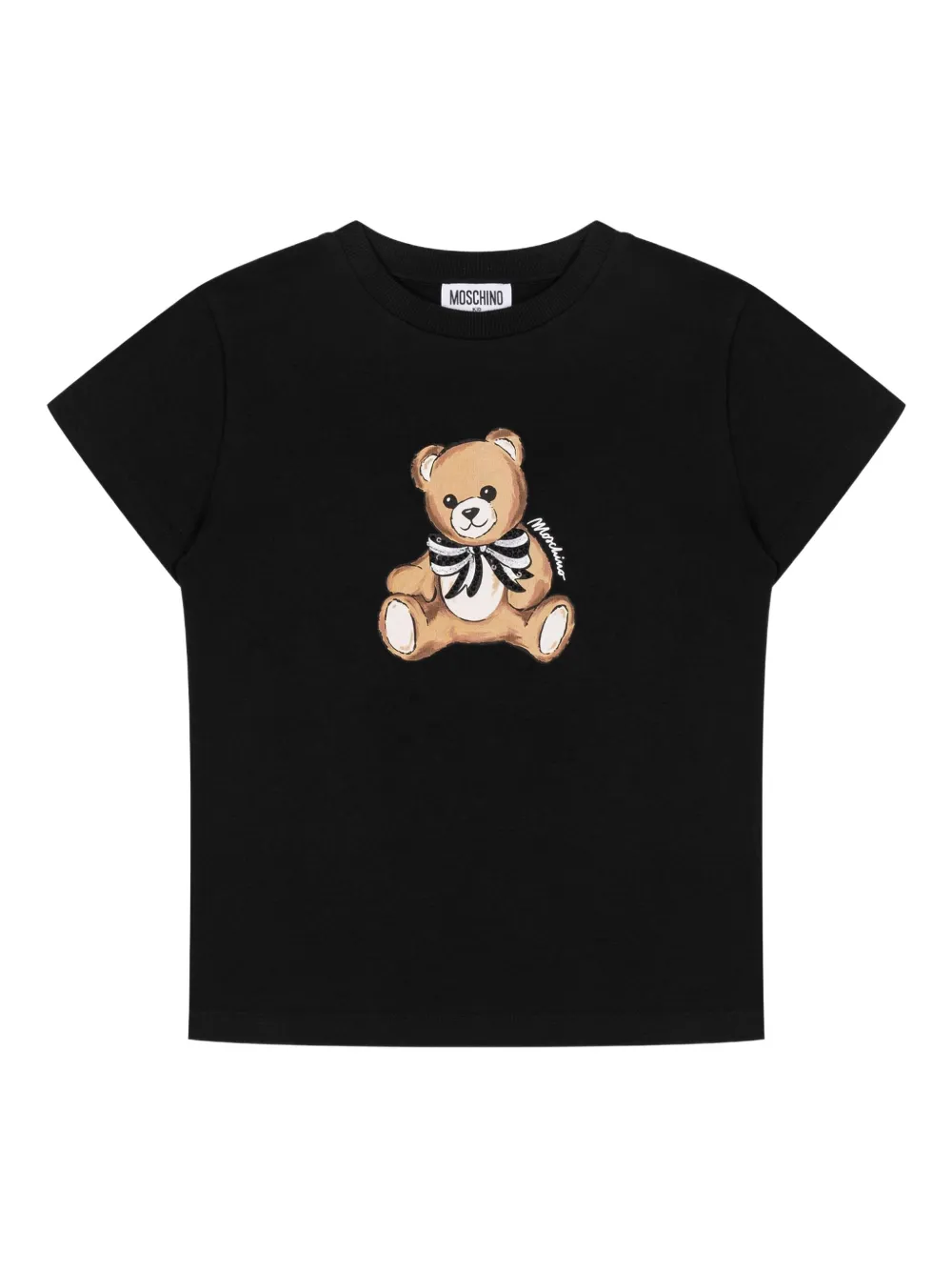 Moschino Kids T-shirt met geborduurde teddybeer 60100 nero