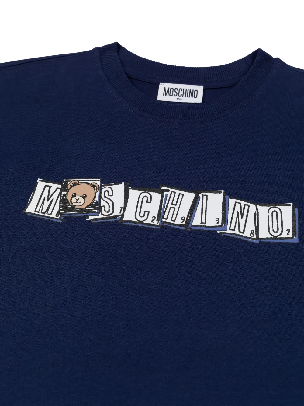 Moschino Kids T-shirt met teddybeerprint Blauw