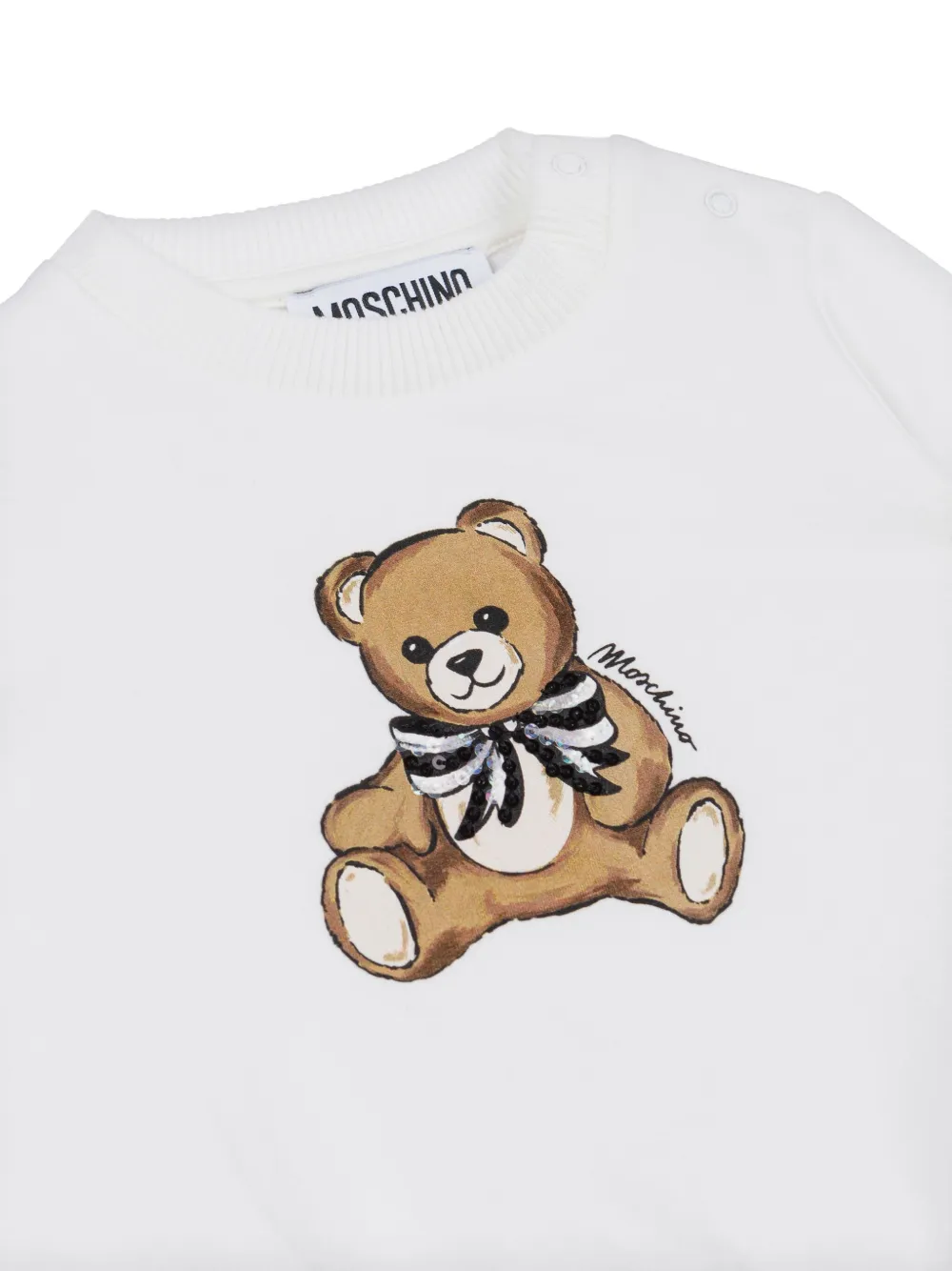 Moschino Kids Sweater met teddybeerprint Wit