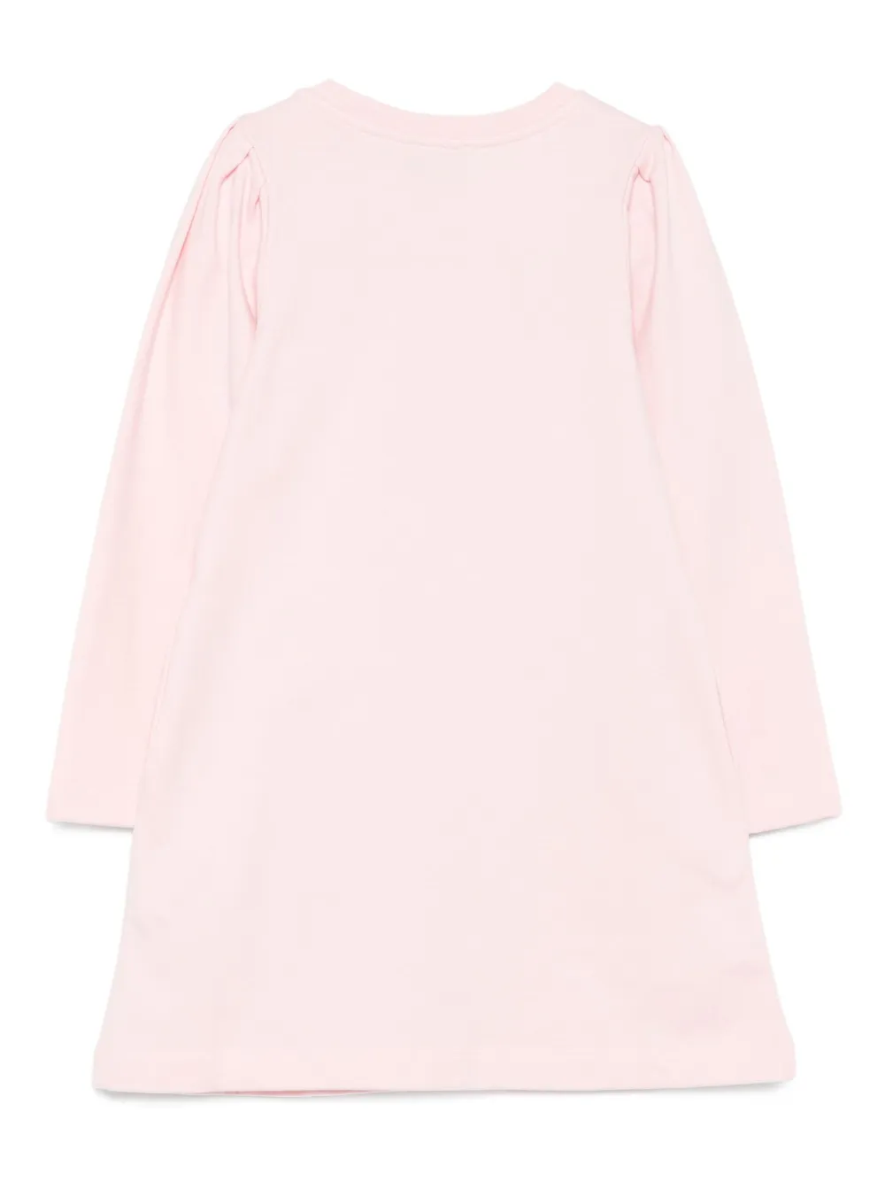 Moschino Kids Jurk met pofmouwen en teddyprint Roze