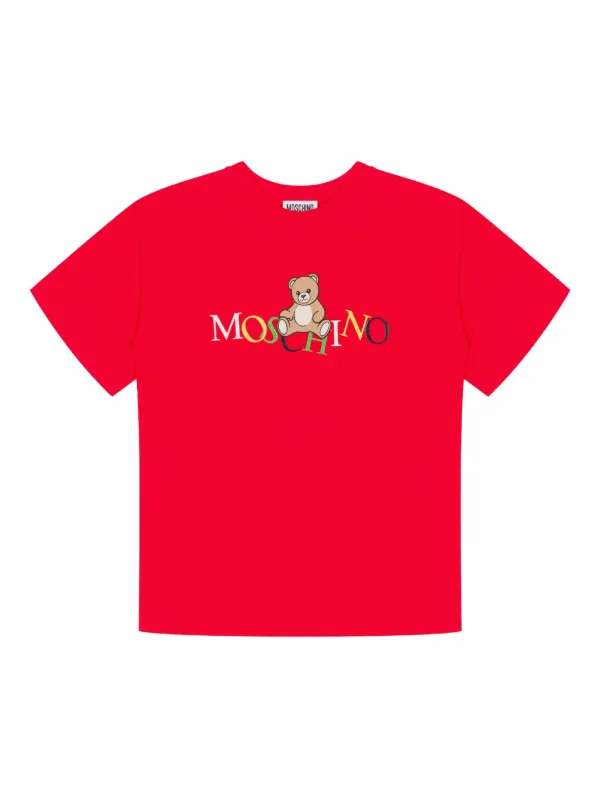 MOSCHINO ベア刺繍Tシャツ moschino-black-cotton-t-shirt-