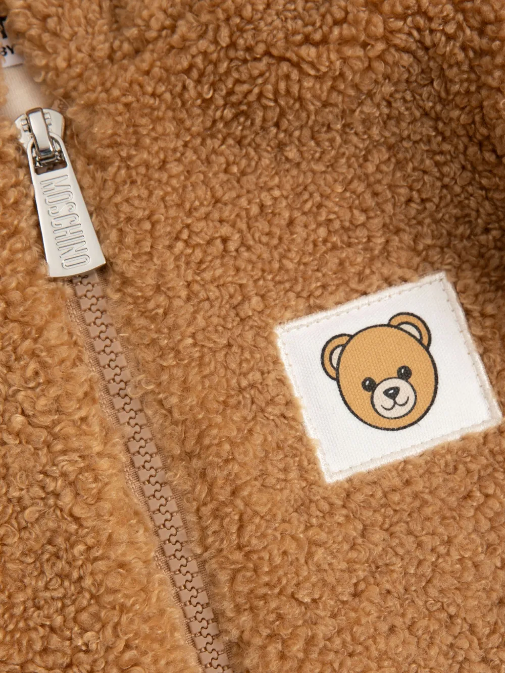 Moschino Kids Fleece jack met rits Bruin