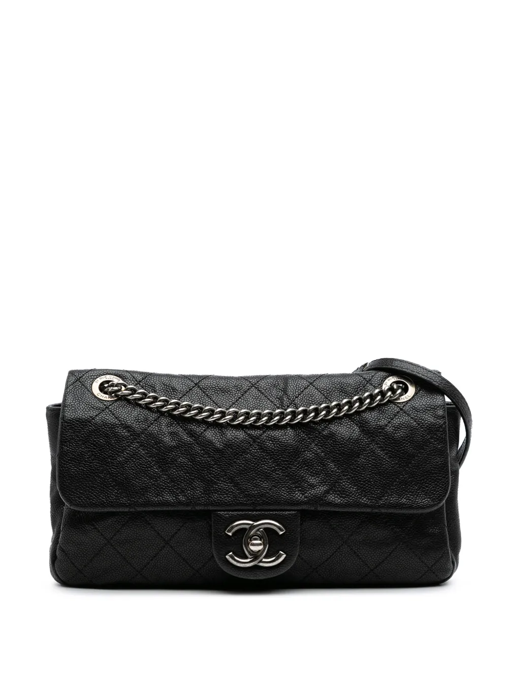 CHANEL Pre-Owned sac porté épaule Simply CC Flap médium en cuir Caviar matelassé (2011) | noir | Image 1