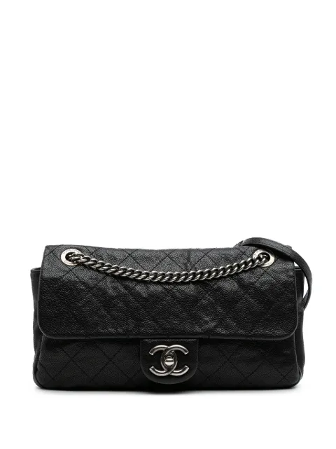 CHANEL Pre-Owned sac porté épaule Simply CC Flap médium en cuir Caviar matelassé (2011)