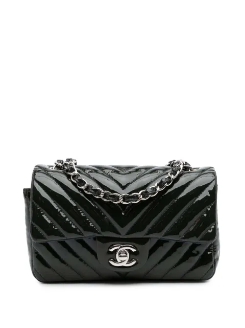 CHANEL Pre-Owned 2015-2016 Mini Rectangular Classic Chevron Patent Single Flap crossbody bag