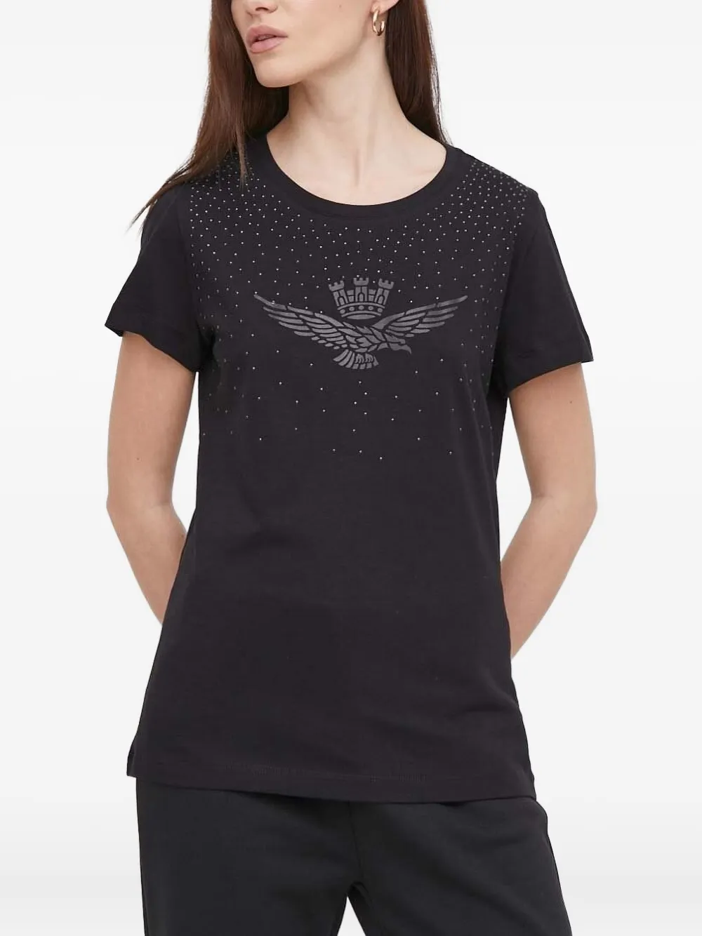 Aeronautica Militare T-shirt verfraaid met logo Zwart