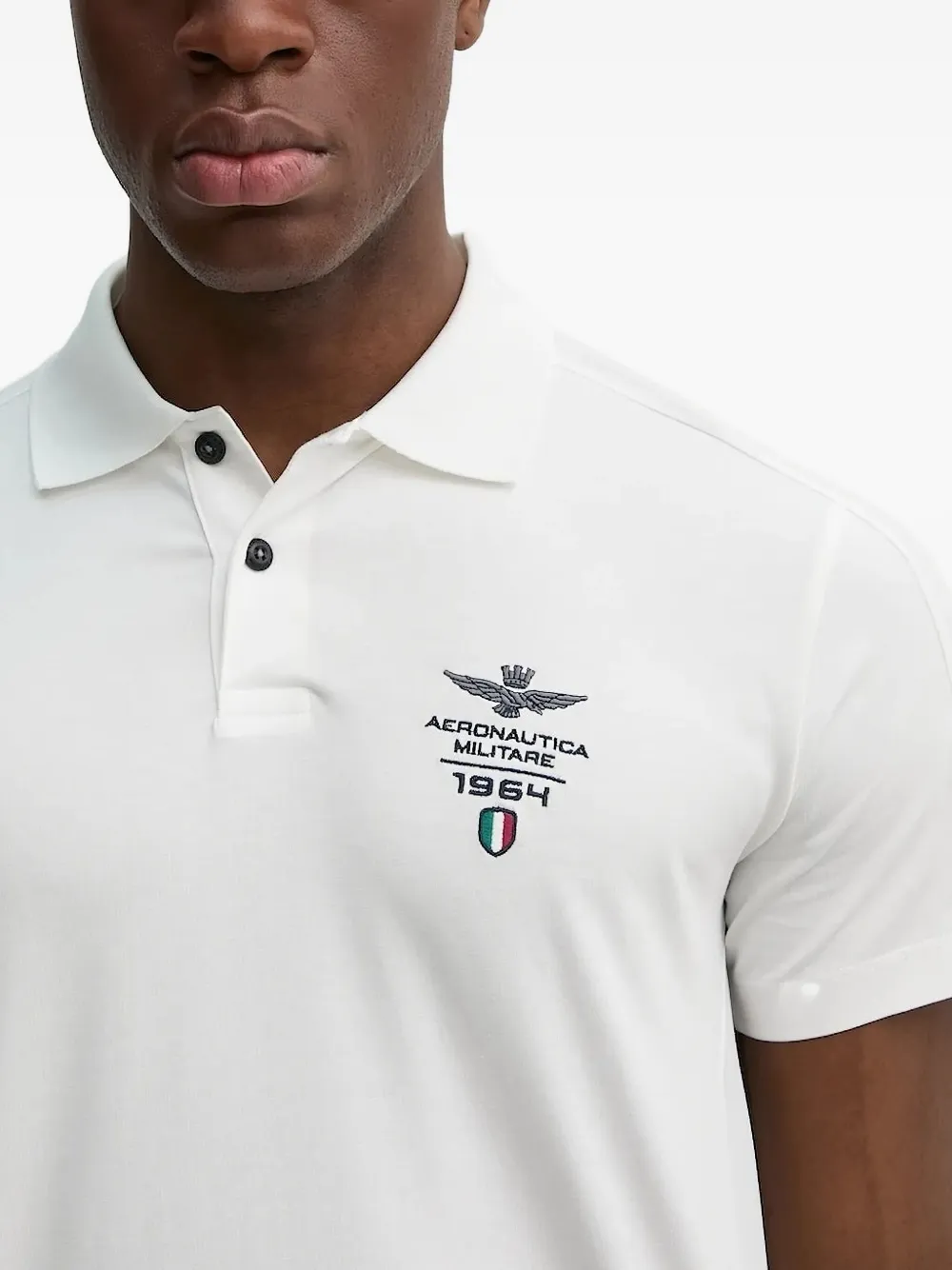 Aeronautica Militare Poloshirt met geborduurd logo Wit