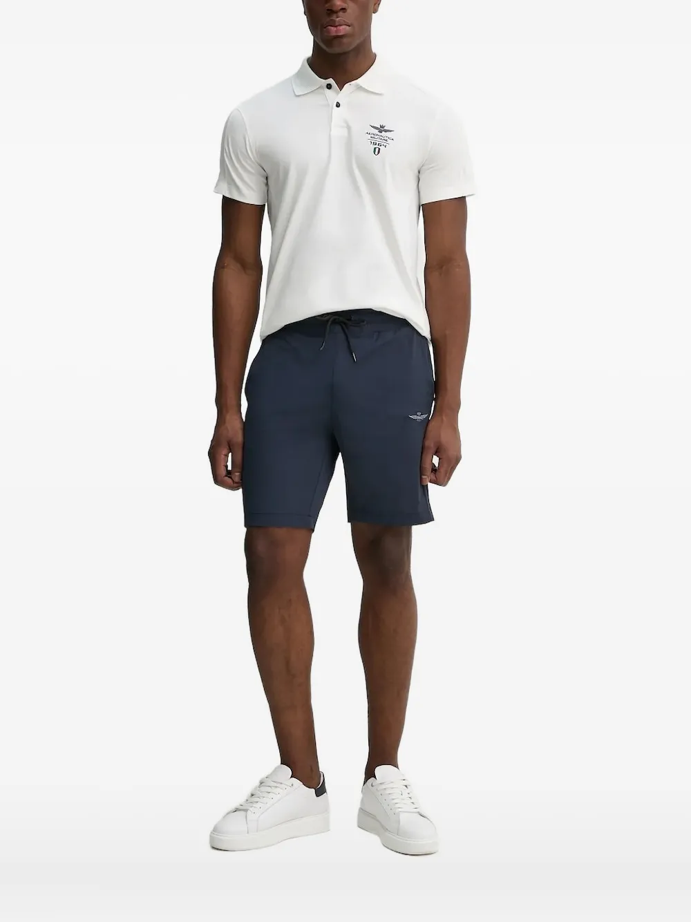 Aeronautica Militare embroidered logo polo shirt Wit