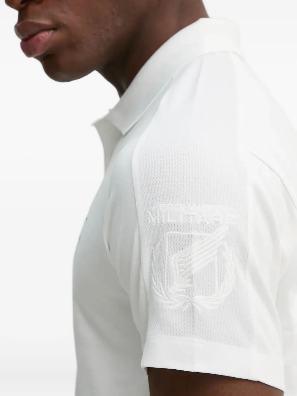 Aeronautica Militare Poloshirt met geborduurd logo Wit
