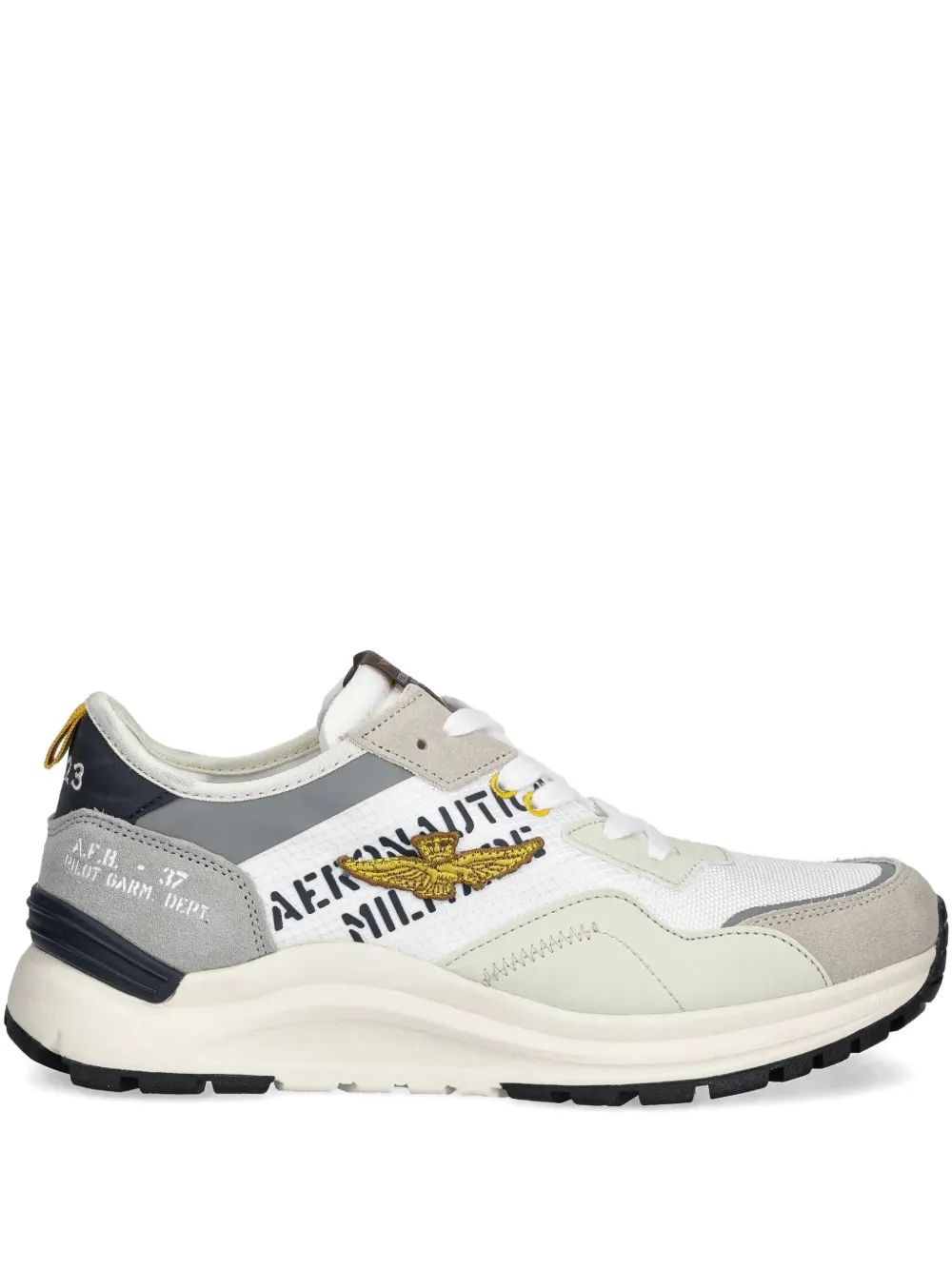 Aeronautica Militare embroidered-logo lace-up sneakers | Neutrals | Image 1