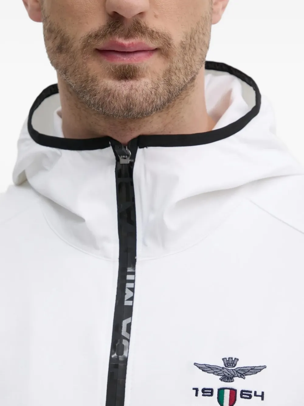 Aeronautica Militare Hoodie met rits Wit