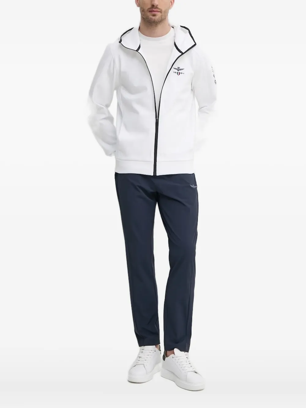 Aeronautica Militare zip-up hoodie Wit