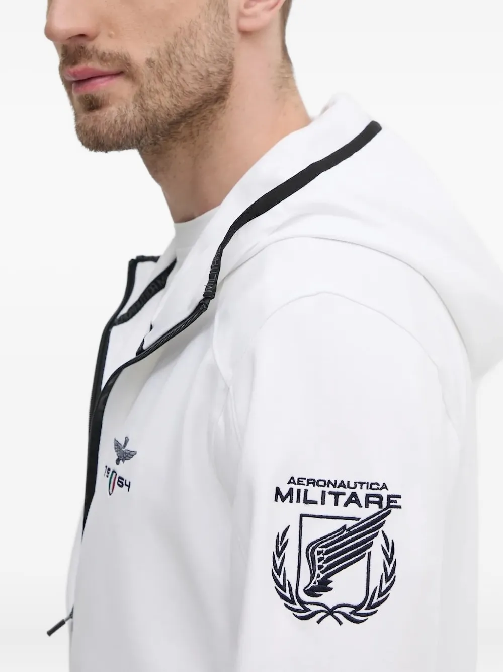Aeronautica Militare Hoodie met rits Wit