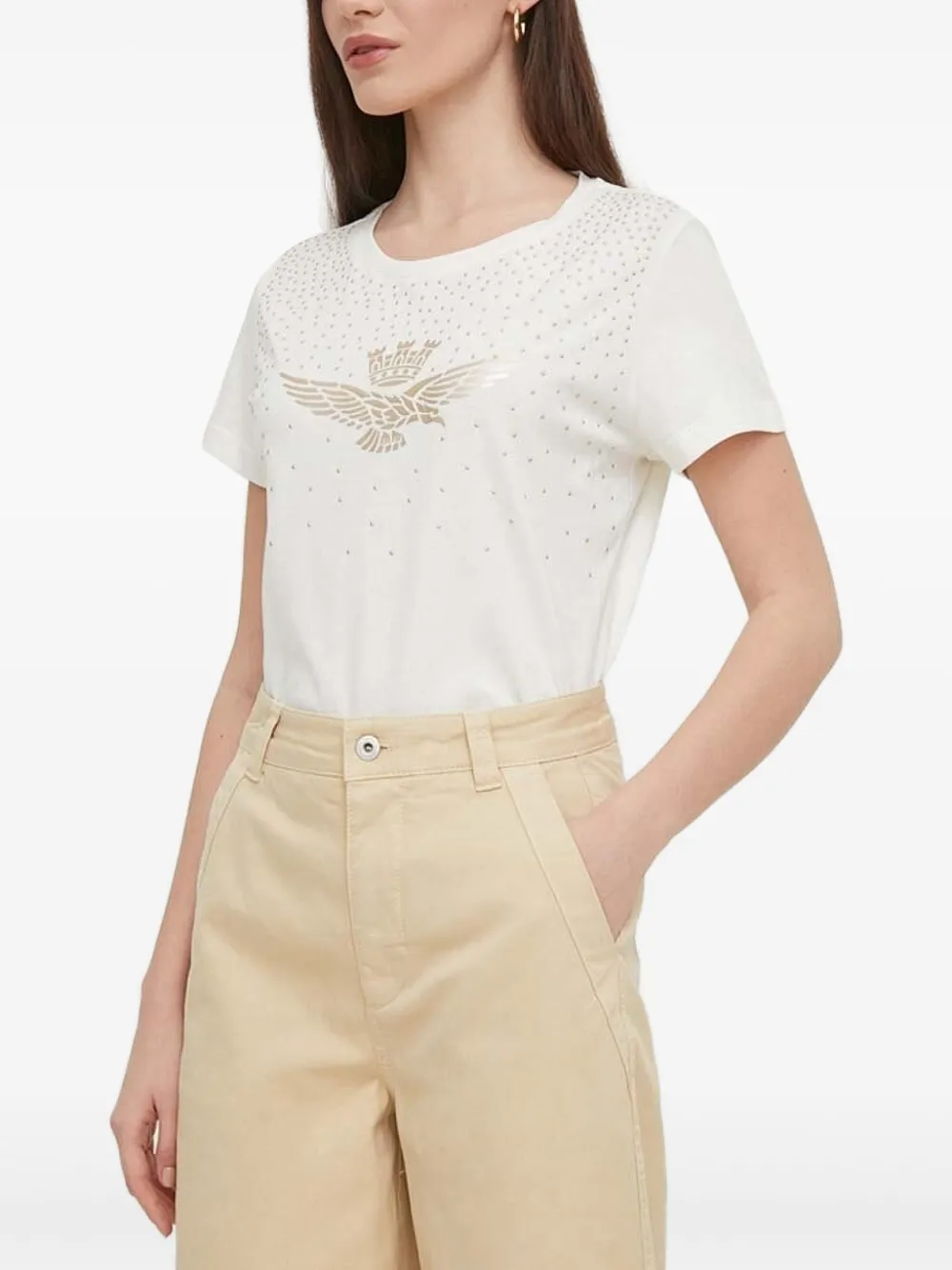Aeronautica Militare T-shirt verfraaid met studs Wit