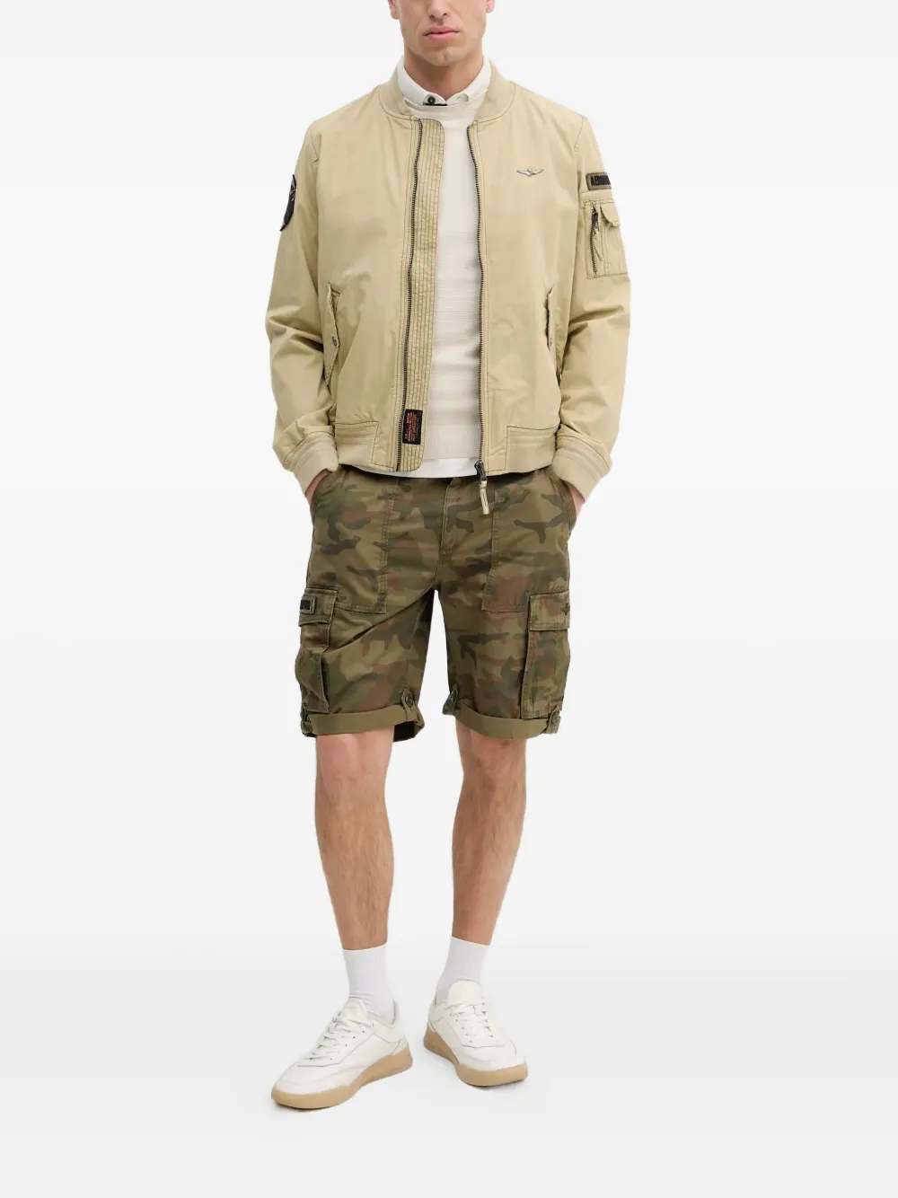 Aeronautica Militare raglan-sleeve logo sweater - Beige