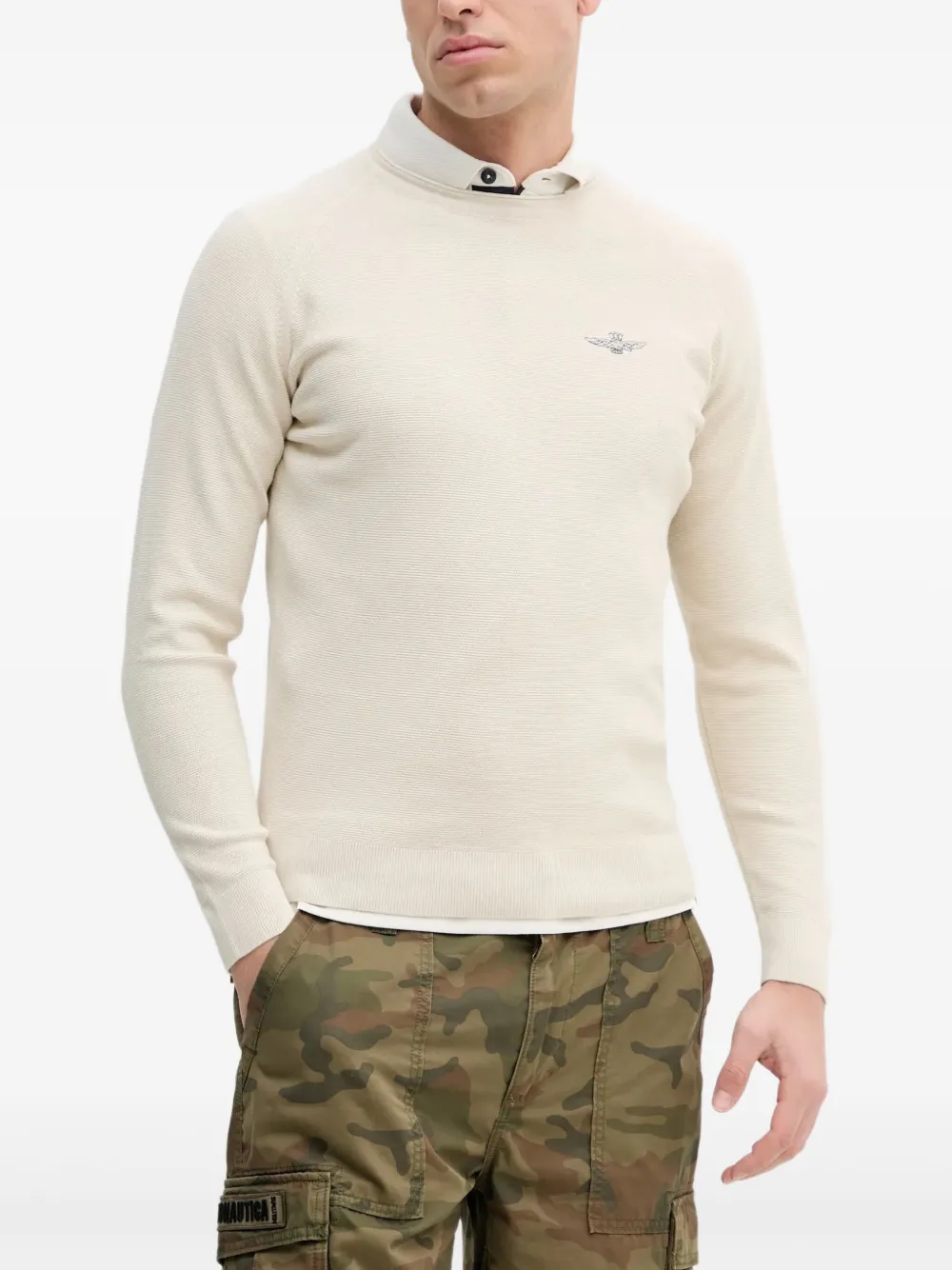 Aeronautica Militare raglan-sleeve logo sweater | Neutrals | Image 1