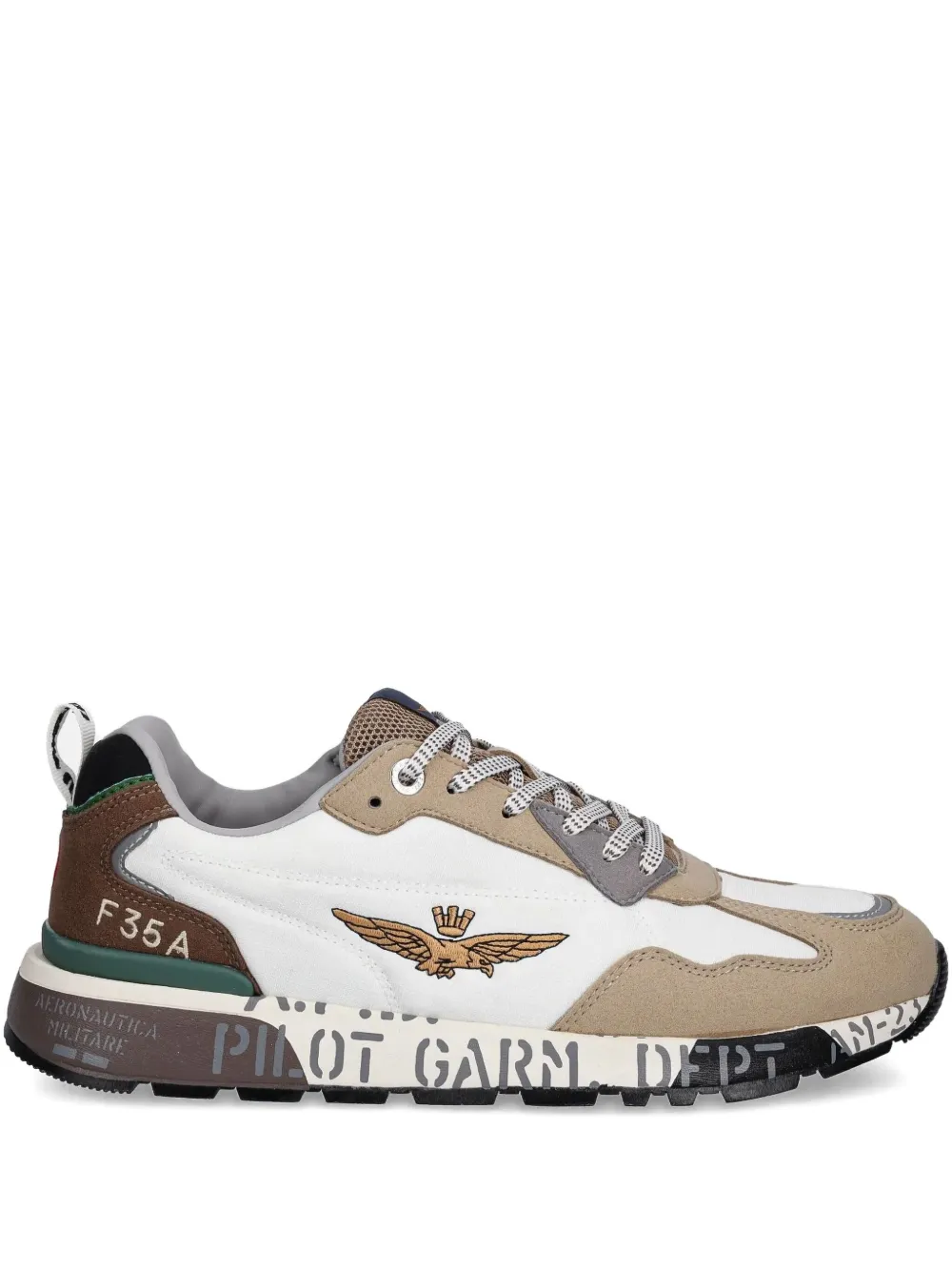 Aeronautica Militare embroidered sneakers | Neutrals | Image 1