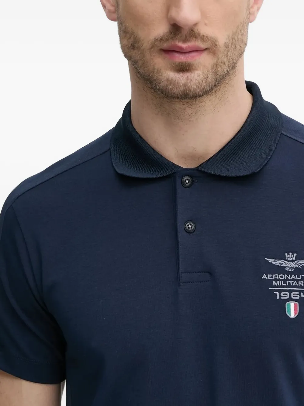 Aeronautica Militare Poloshirt met geborduurd vlak Blauw