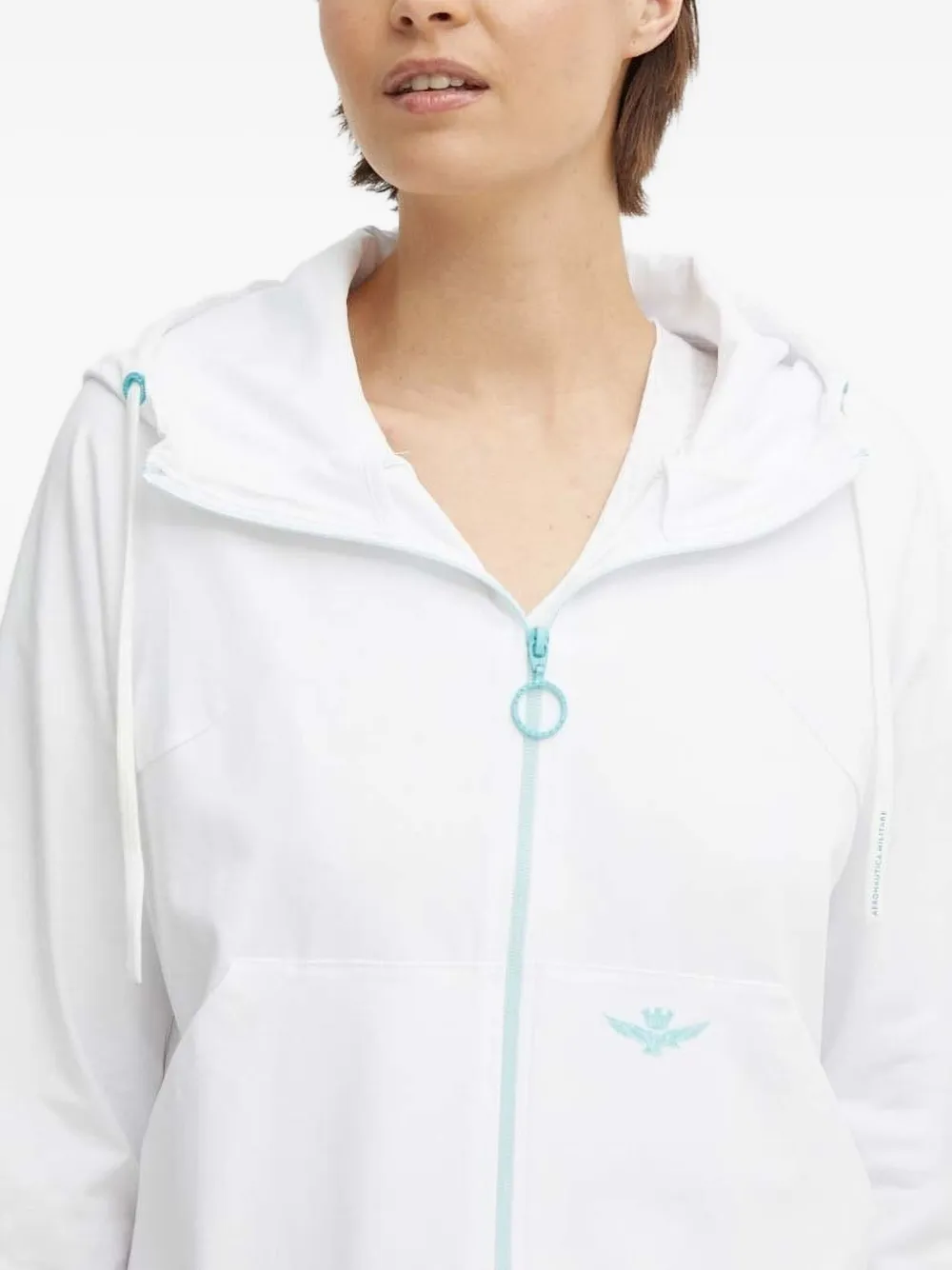 Aeronautica Militare Hoodie met rits Wit