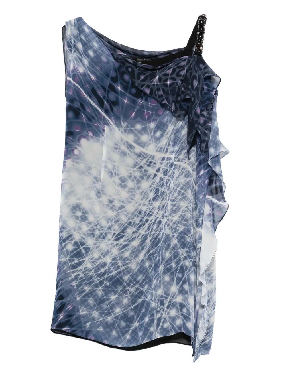 2000s printed silk mini dress