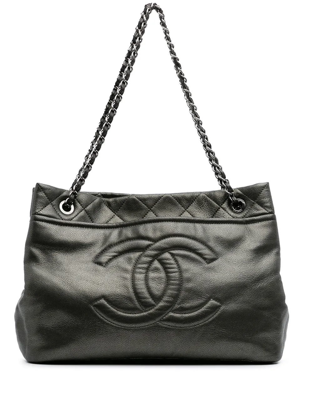CHANEL Pre-Owned 2010-2011 CC Metallic Caviar Soft tote bag | gris | Image 1