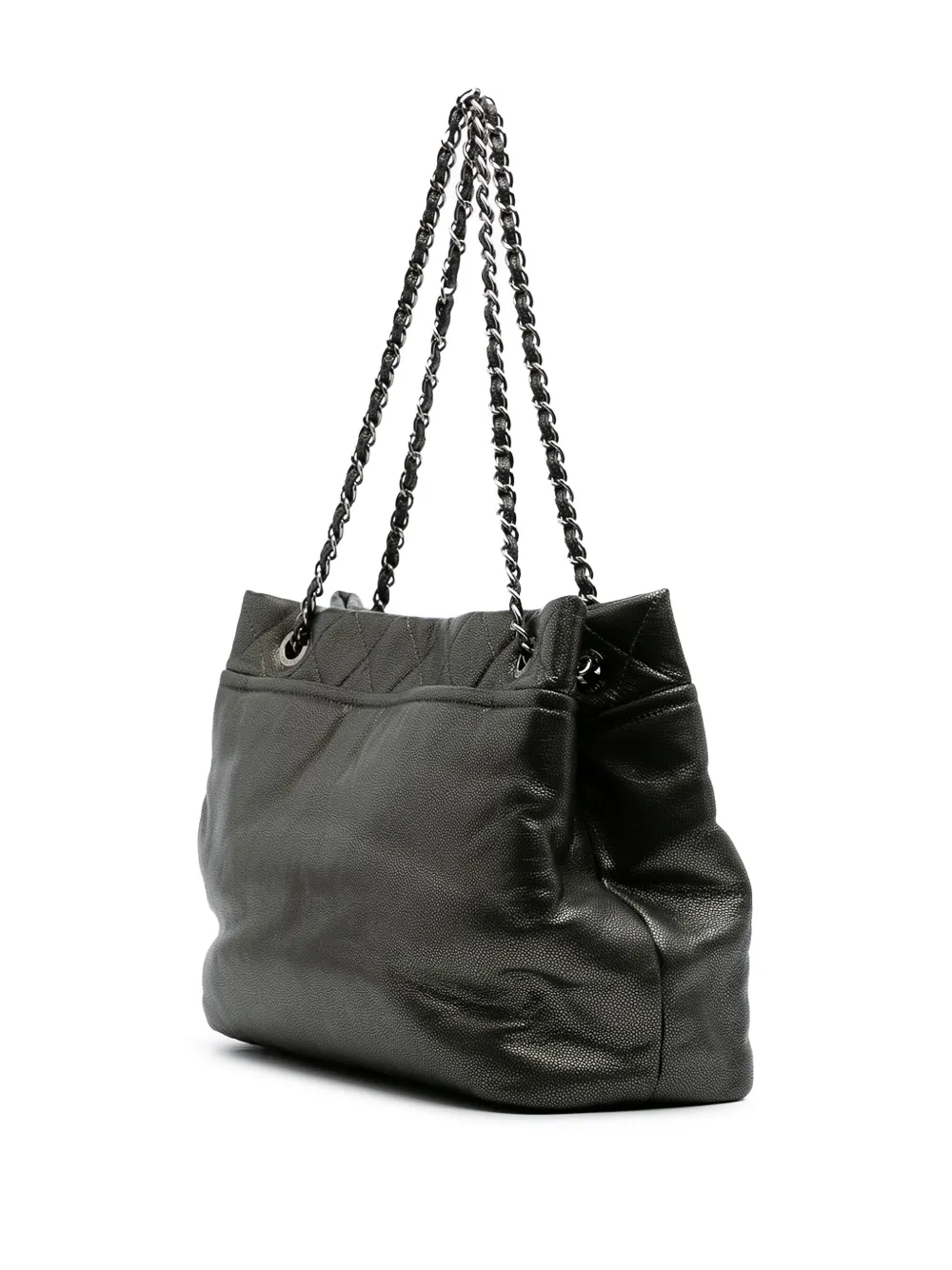 Pre-owned Chanel 2010-2011 Cc Metallic Caviar Soft Tote Bag