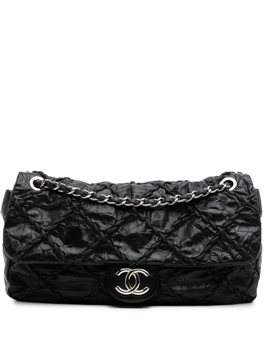 CHANEL Pre-Owned 2011 ジャンボ キルティング カーフスキン ウルトラステッチ ショルダーバッグ - ブラック CHANEL Pre-Owned 2011 ジャンボ キルティング カーフスキン ウルトラステッチ ショルダーバッグ - ブラック