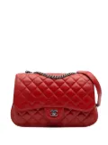 CHANEL Pre-Owned 2015-2016 Large Quilted Lambskin Natural CC Flap shoulder bag - Red