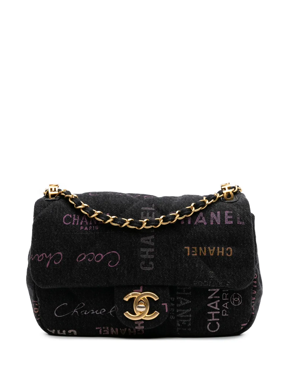 Pre-owned Chanel 2021-2025 Mini Rectangular Quilted Denim Mood Flap Crossbody Bag