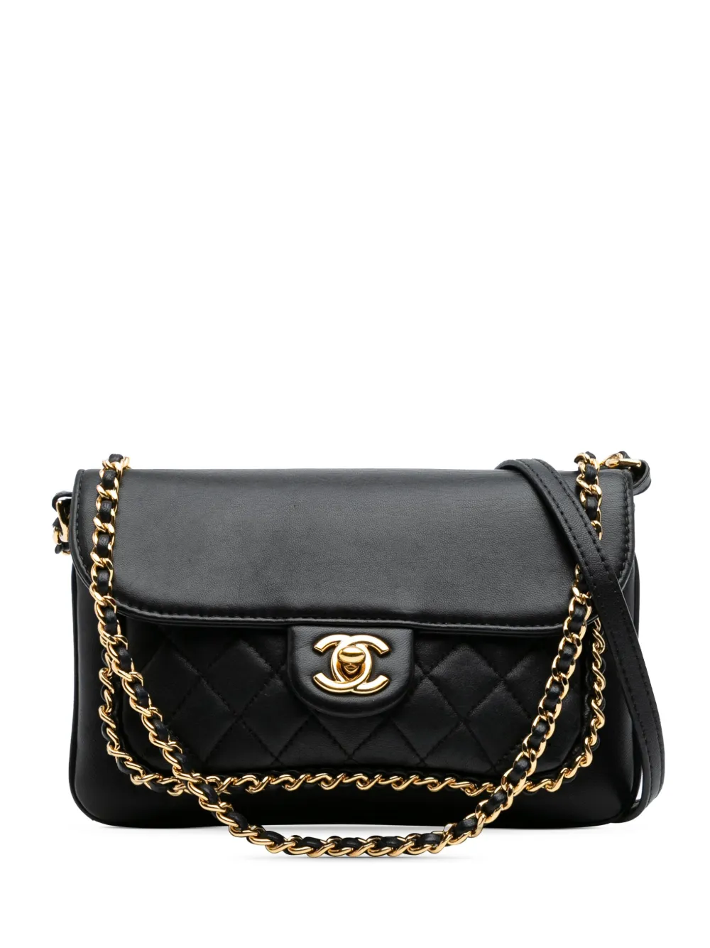CHANEL Pre-Owned 2016-2017 Small Quilted Lambskin CC Unchained Flap CHANEL Pre-Owned 2016-2017 Small Quilted Lambskin CC Unchained Flap