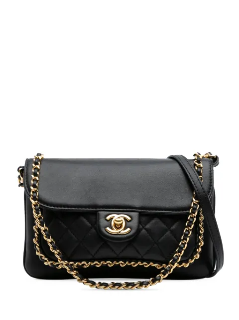 CHANEL Pre-Owned 2016-2017 Small Quilted Lambskin CC Unchained Flap satchel