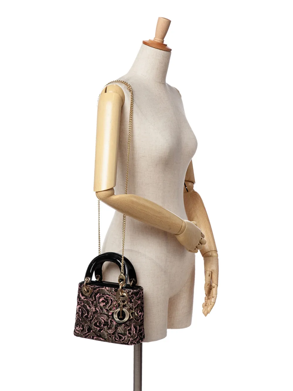Christian Dior Pre-Owned 2011 Mini Tweed Rose Embroidered Lady Dior satchel | Pre-Owned | Image 2