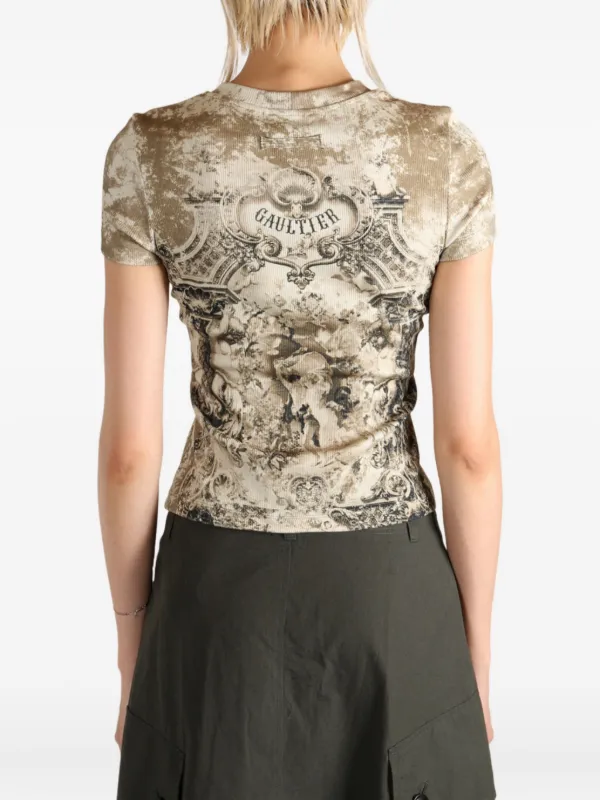 Jean Paul Gaultier Médaillon-print T-shirt | Neutrals | FARFETCH