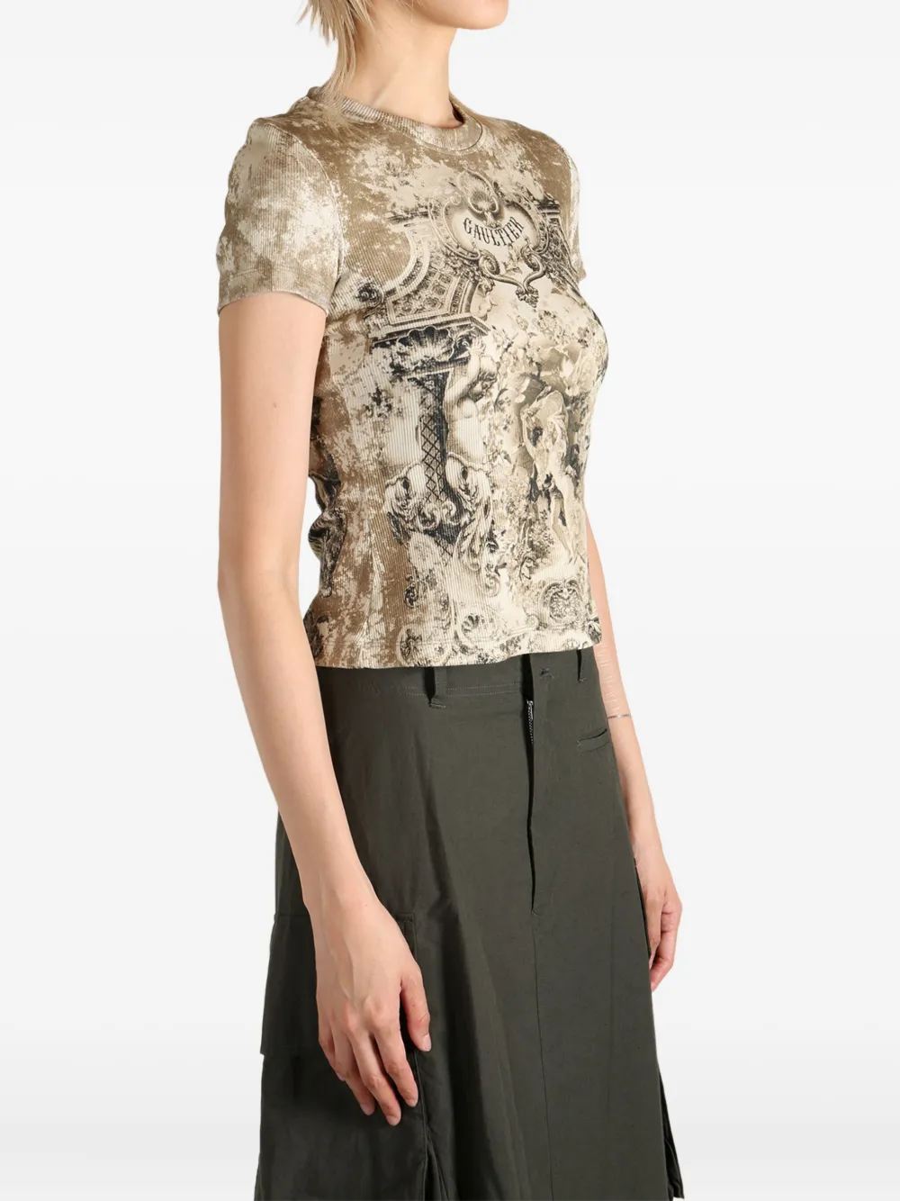 Jean Paul Gaultier Médaillon-print T-shirt Beige