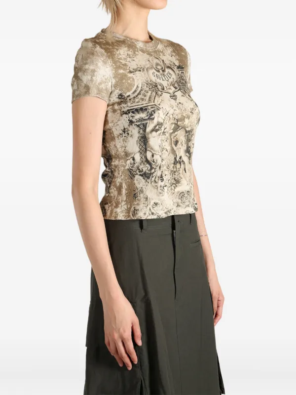 Jean Paul Gaultier Médaillon-print T-shirt | Neutrals | FARFETCH