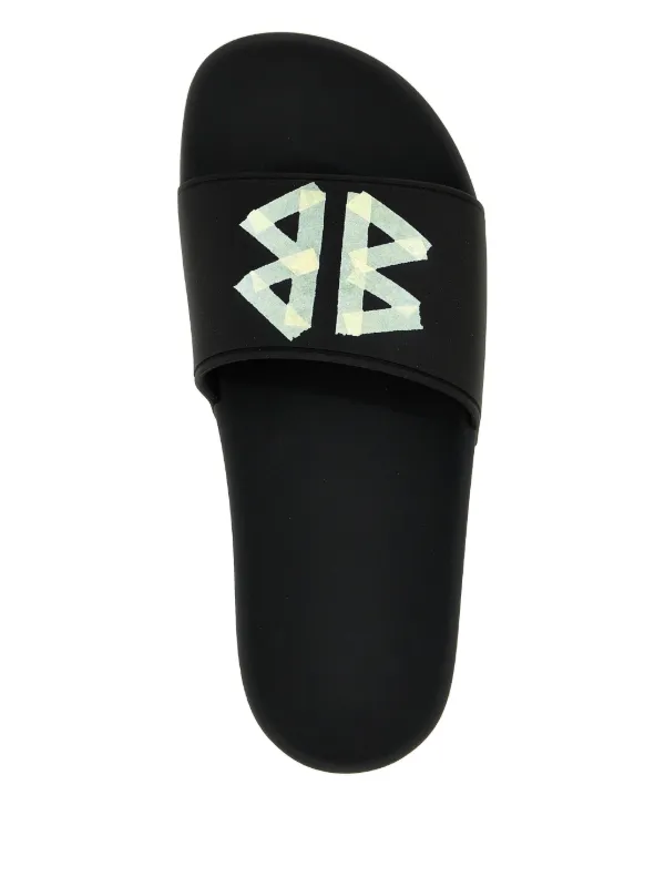 Balenciaga Tape-logo Slides | Black | FARFETCH