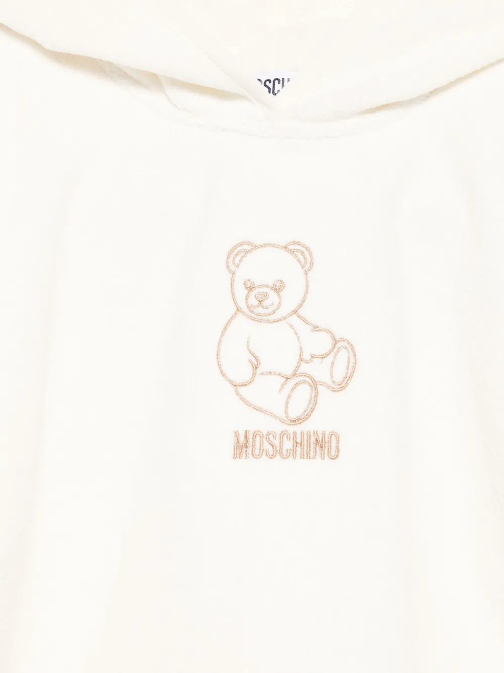 Moschino Kids Poncho met capuchon en teddy-patroon Wit