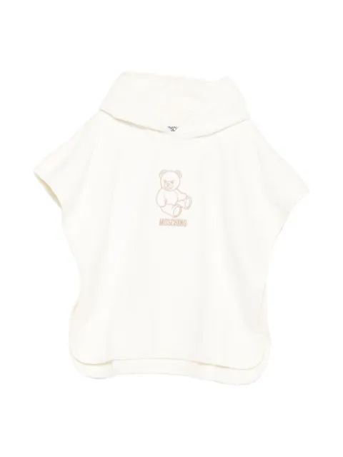 Moschino Kids teddy-motif hooded poncho