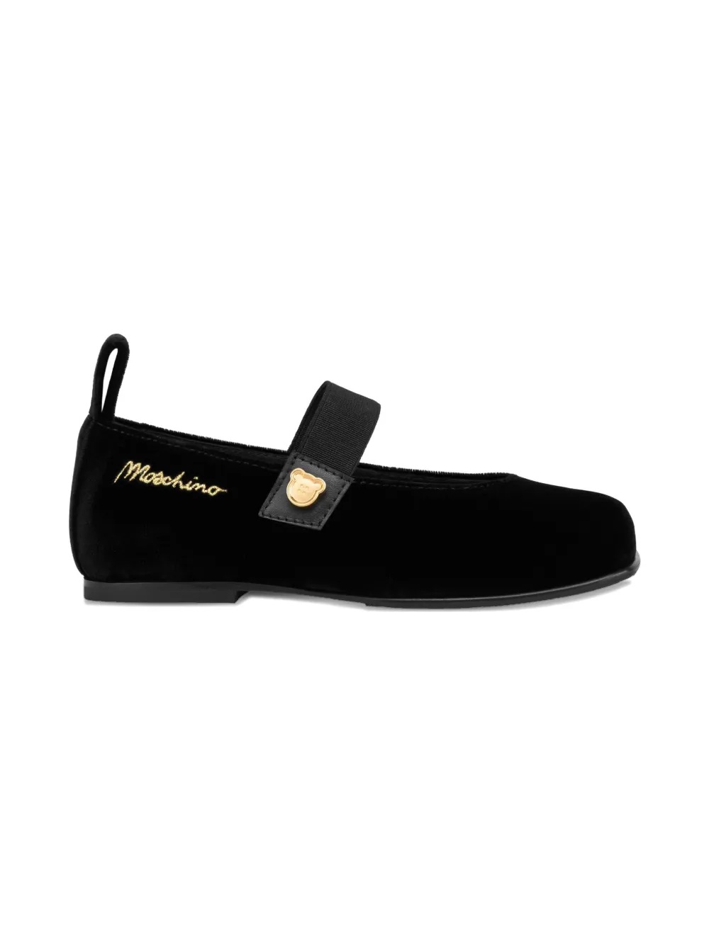 Moschino Kids Fluwelen ballerina's - Zwart