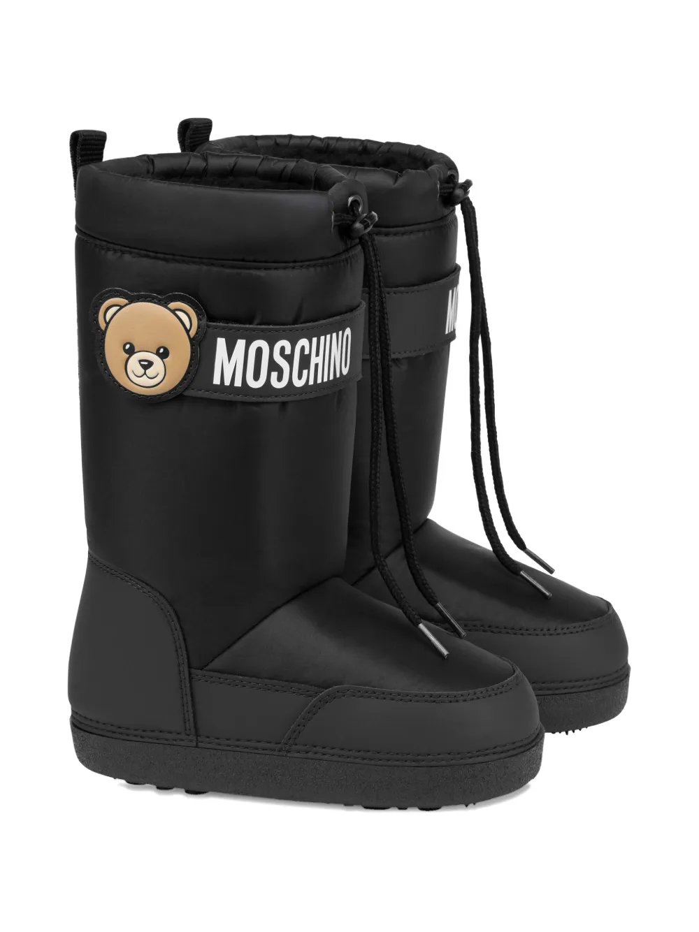 Moschino Kids teddy-logo snow boots Black