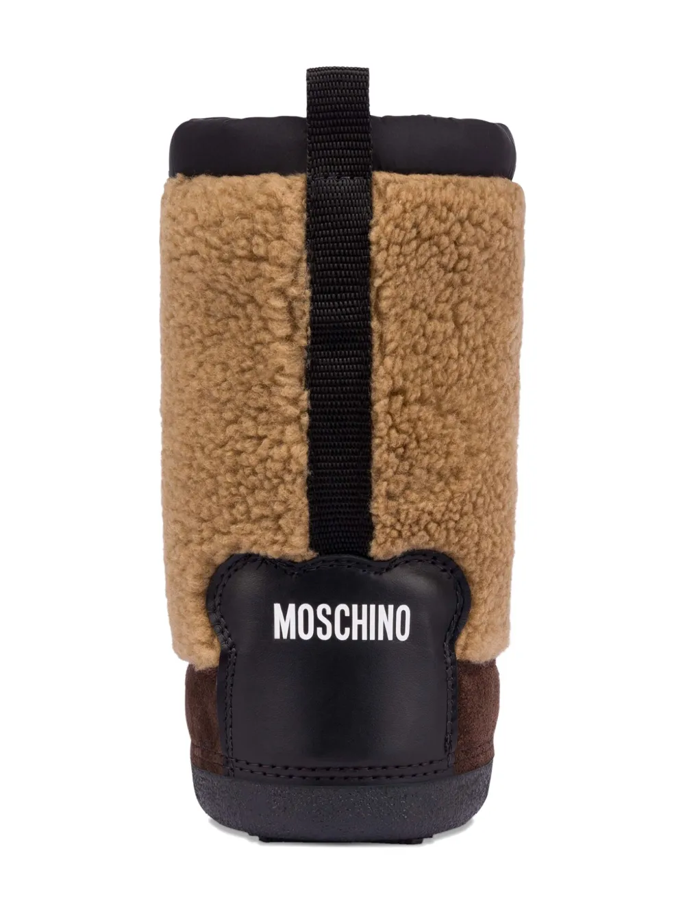 Moschino Kids fur-effect drawstring boots Brown