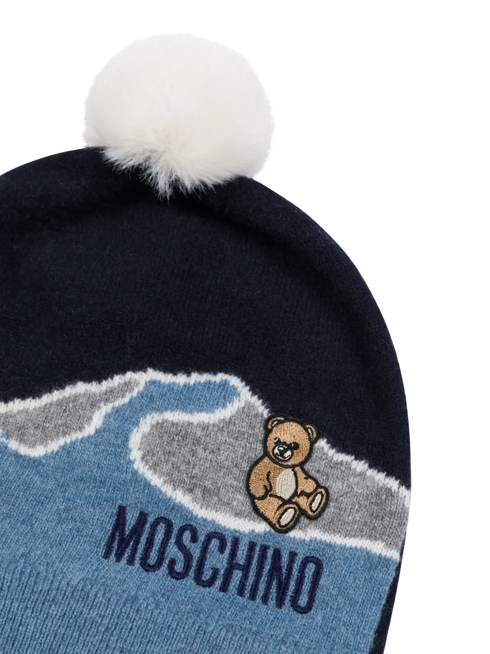 Moschino Kids Muts met pompon Blauw