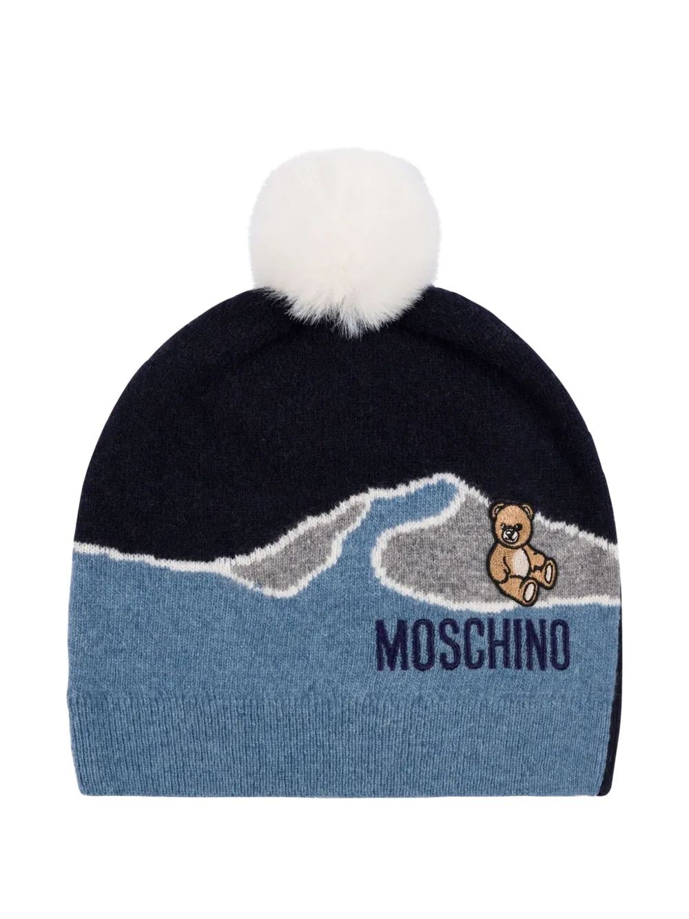 Moschino Kids Muts met pompon Blauw