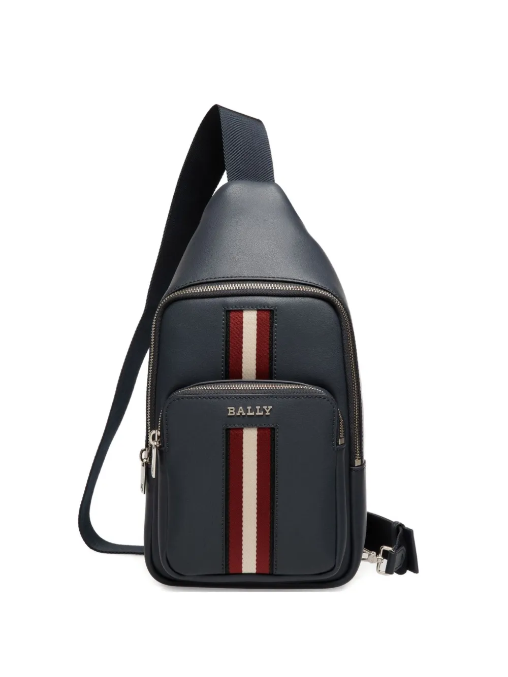 Bally Leren sling tas met lintdetail Blauw